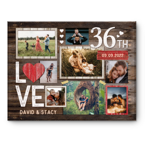 36th Wedding Anniversary Gift, 36th Anniversary Photo Collage, 36th Anniversary Gift