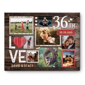 36th Wedding Anniversary Gift, 36th Anniversary Photo Collage, 36th Anniversary Gift