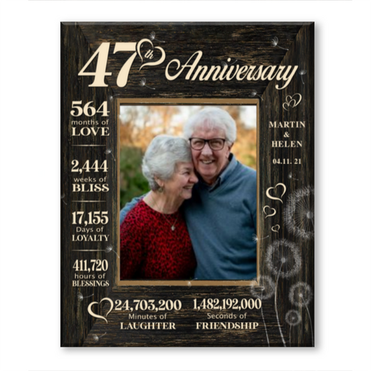 47 Year Wedding Anniversary Gift, 47th Anniversary Gift For Wife, 47 Year Anniversary Gift For Husband