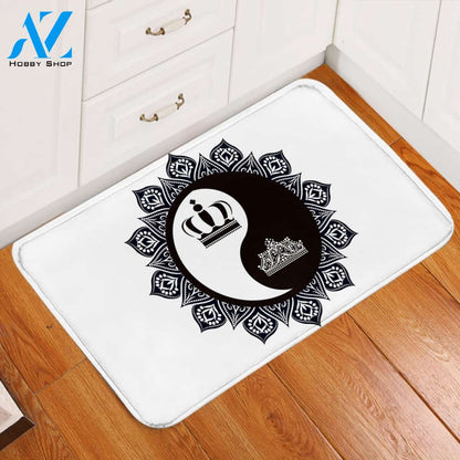Yin Yang Crowns Door Mat