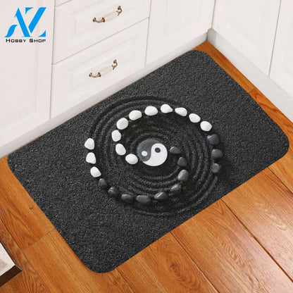 Yin Yang Pebbles Door Mat