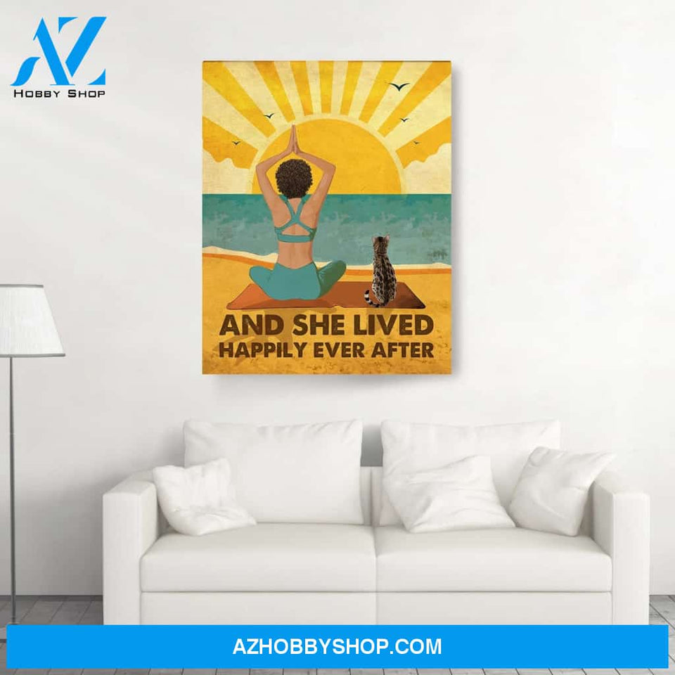 Yoga And Cat - Happily Ever After - Personalized Custom Canvas