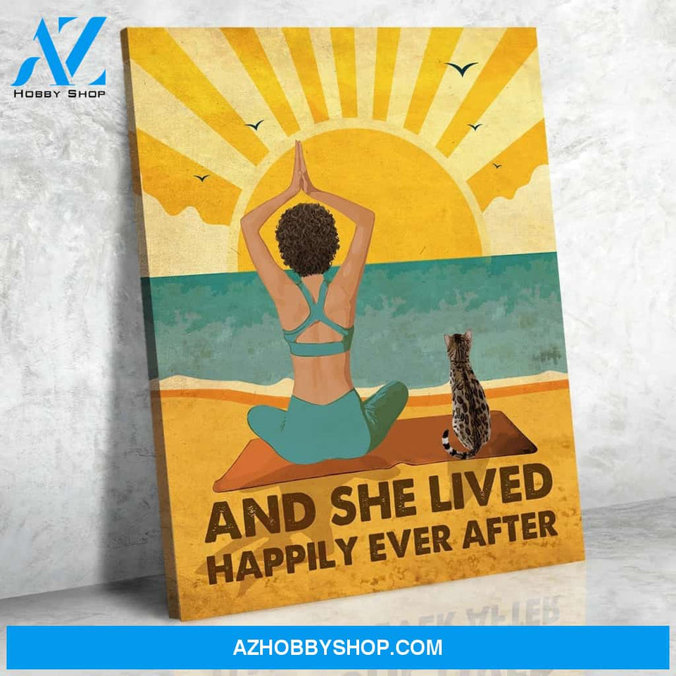 Yoga And Cat - Happily Ever After - Personalized Custom Canvas