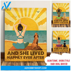 Yoga And Dog - Happily Ever After - Personalized Custom Canvas