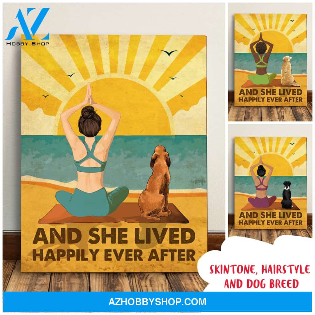 Yoga And Dog - Happily Ever After - Personalized Custom Canvas