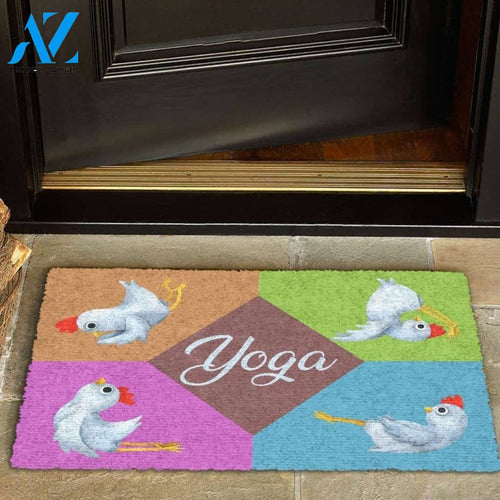 Yoga Chicken Doormat Welcome Mat House Warming Gift Home Decor Gift for Chicken Lovers Funny Doormat Gift Idea