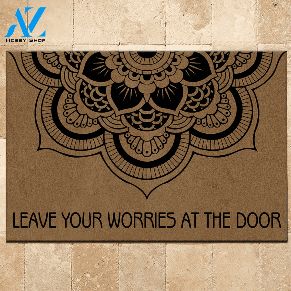 Yoga Doormat Leave Your Worry At The Door | Welcome Mat | House Warming Gift