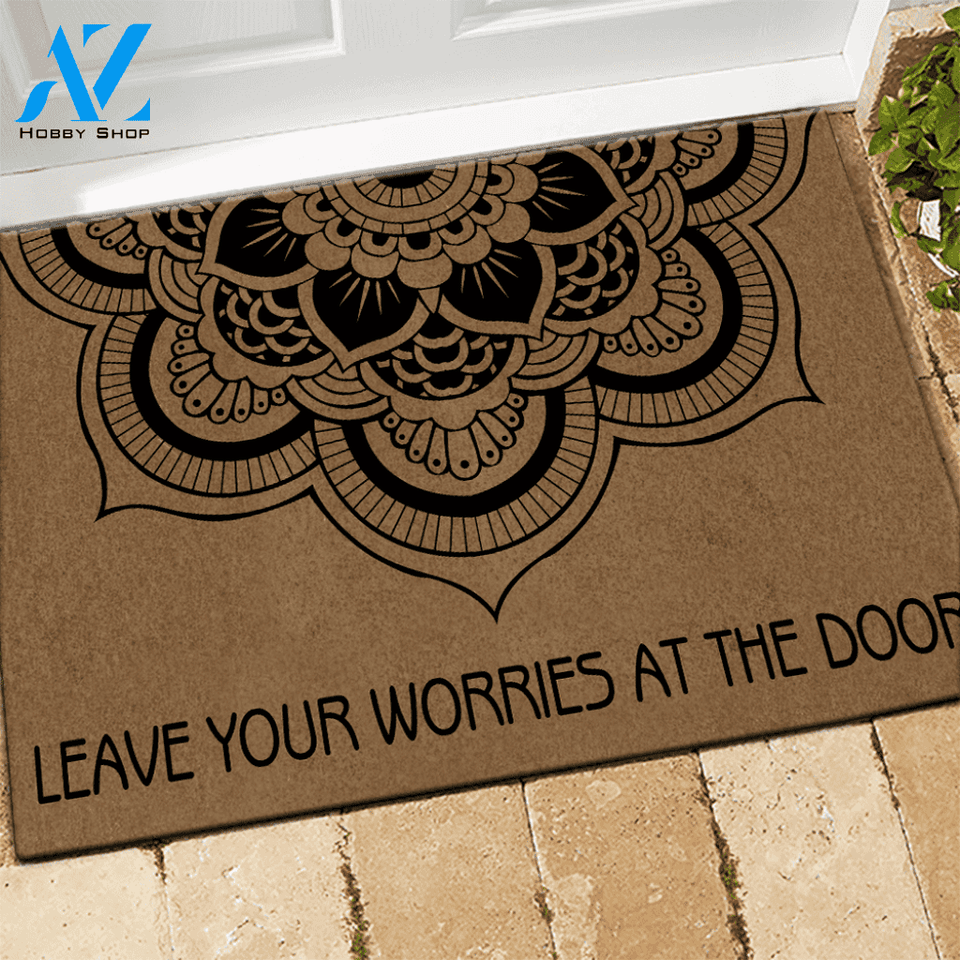 Yoga Doormat Leave Your Worry At The Door | Welcome Mat | House Warming Gift