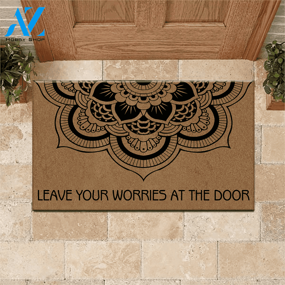 Yoga Doormat Leave Your Worry At The Door | Welcome Mat | House Warming Gift
