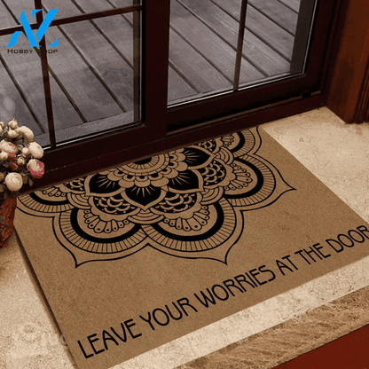 Yoga Doormat Leave Your Worry At The Door | Welcome Mat | House Warming Gift