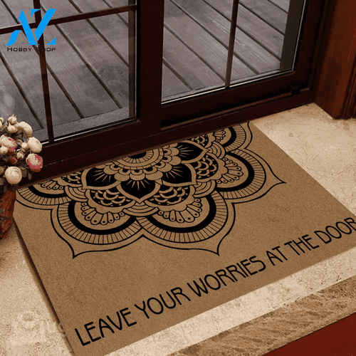 Yoga Doormat Leave Your Worry At The Door | Welcome Mat | House Warming Gift