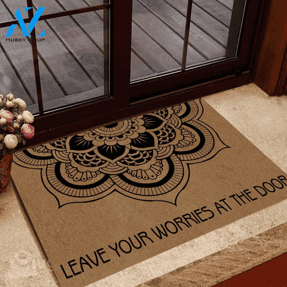 Yoga Doormat Leave Your Worry At The Door | Welcome Mat | House Warming Gift