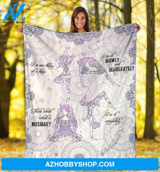 Yoga Girl Poses Mandala Blanket Gift For Yoga Lovers 