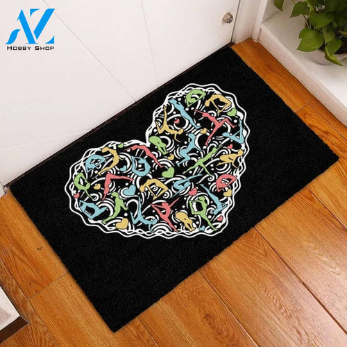 Yoga Heart Funny Doormat Welcome Mat House Warming Gift Home Decor Funny Doormat Gift Idea