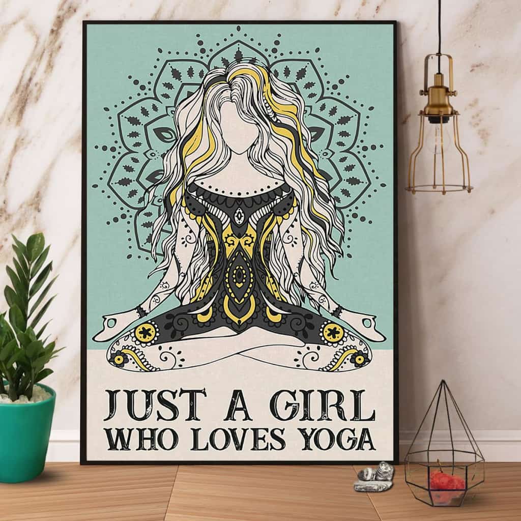 Yoga Just A Girl Who Loves Yoga Paper Poster No Frame Matte Canvas Wall Decor