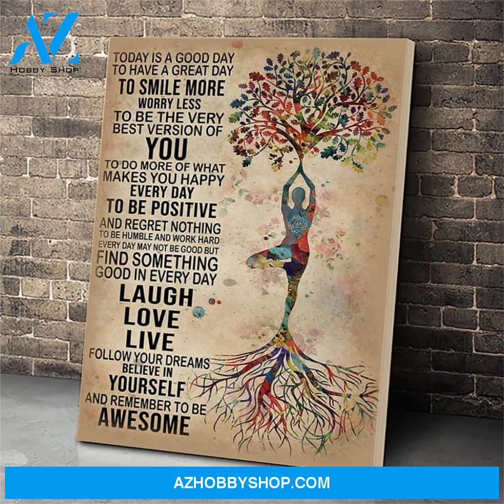 Yoga Laugh love Live Canvas Print Wall Art - Matte Canvas