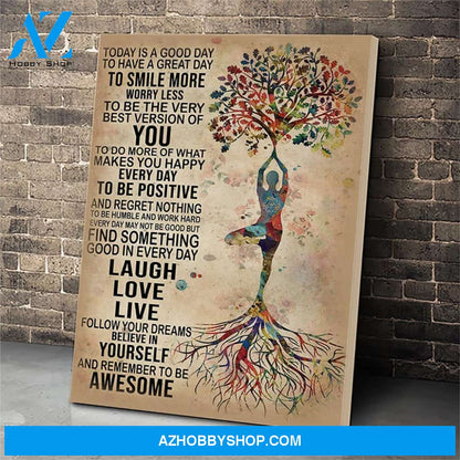 Yoga Laugh love Live Canvas Print Wall Art - Matte Canvas