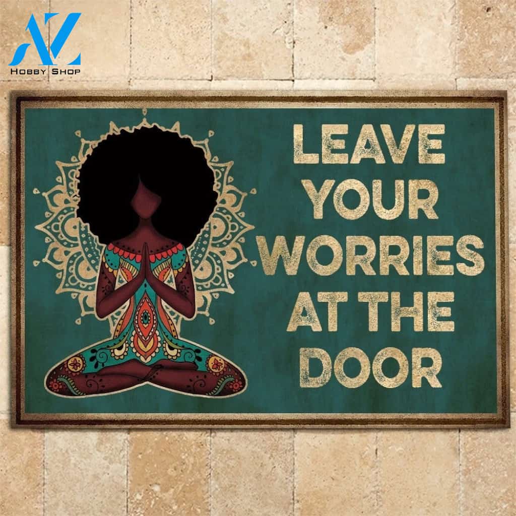 Yoga Leave Your Worries At The Door Doormat