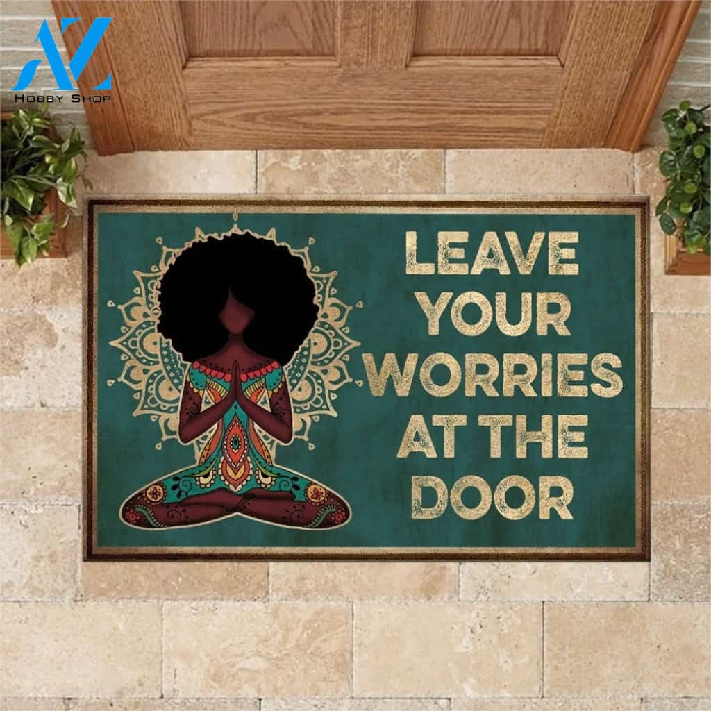 Yoga Leave Your Worries At The Door Doormat