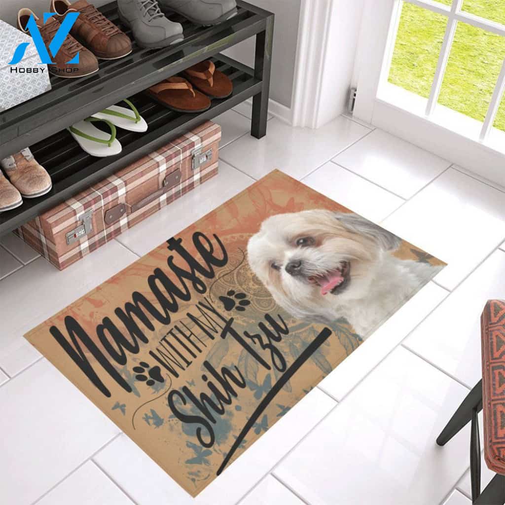 Yoga Namaste With Shih Tzu CL09100205MDD Doormat
