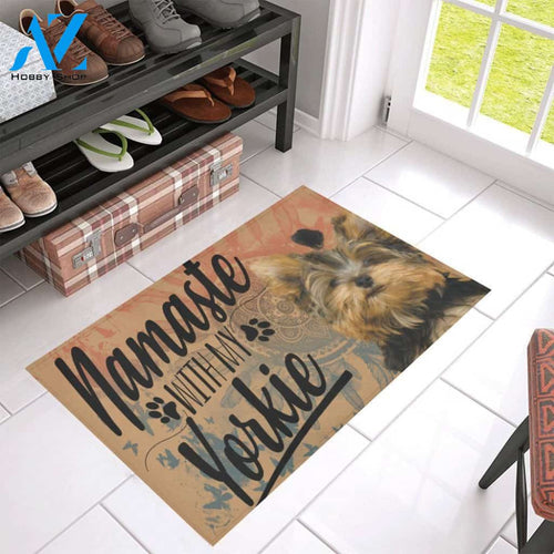Yoga Namaste With Yorkshire Terrier CL09100206MDD Doormat