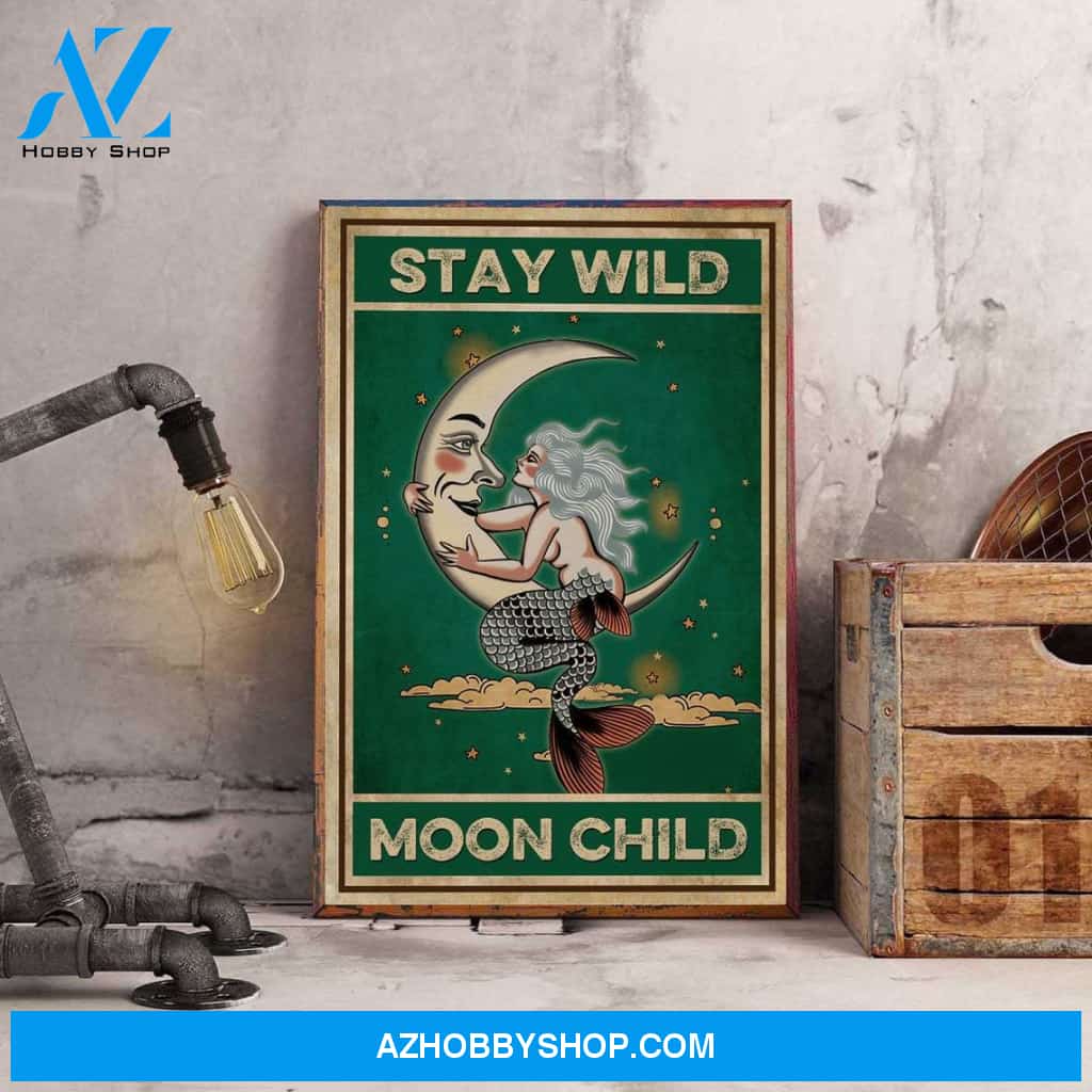 Yoga Poster, Stay Wild Moon Child, Canvas And Poster, Wall Decor Visual Art