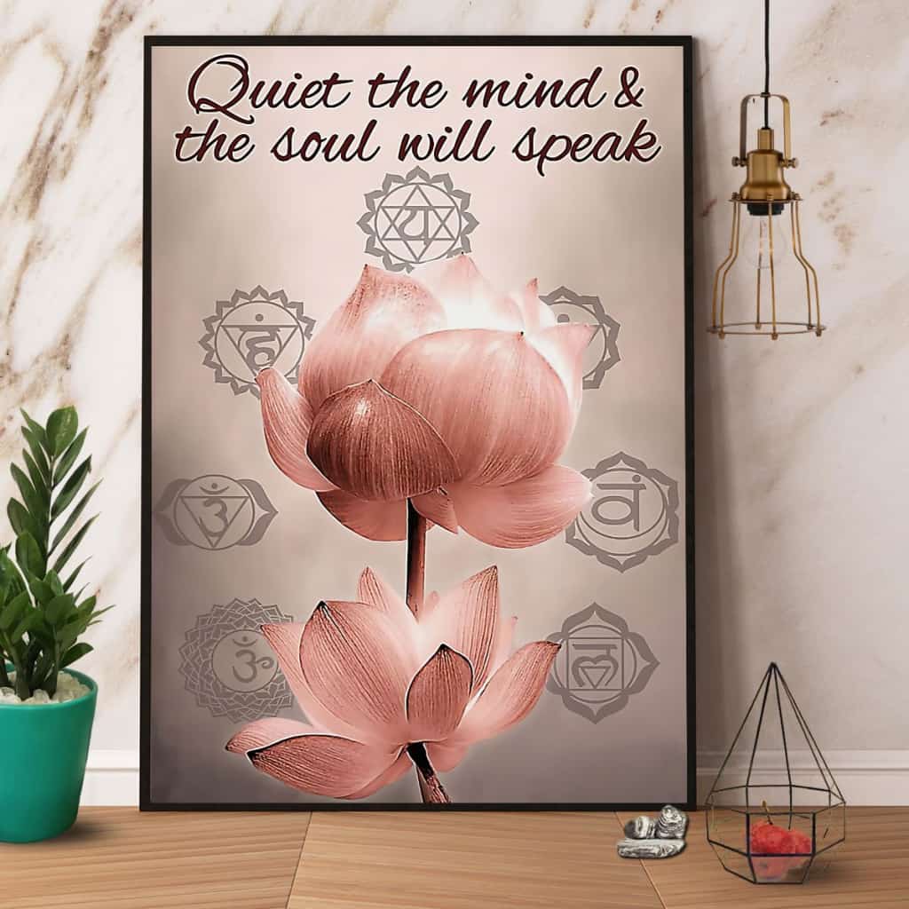Yoga Quiet The Mind & The Soul Will Speak Paper Poster No Frame Matte Canvas Wall Decor