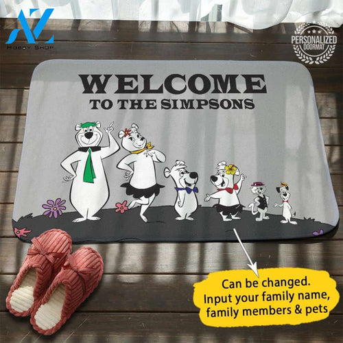 Yogi Bear Personalized Name Doormat