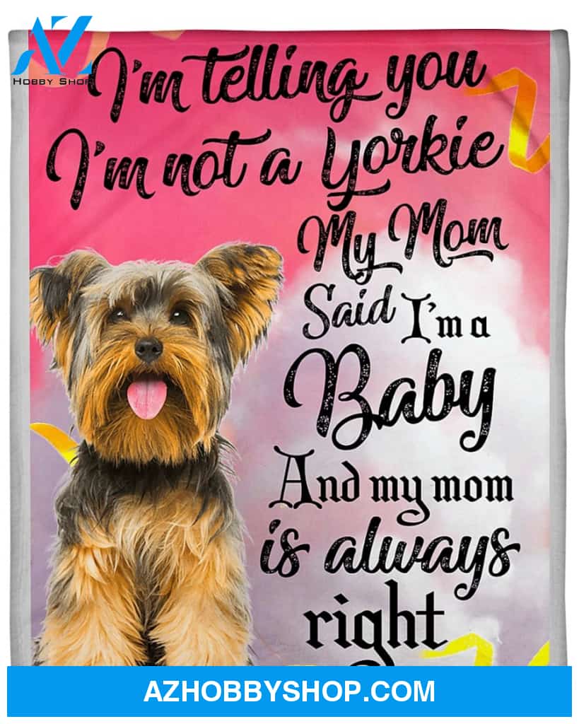 Yorkie Mom Premium Fleece Blanket