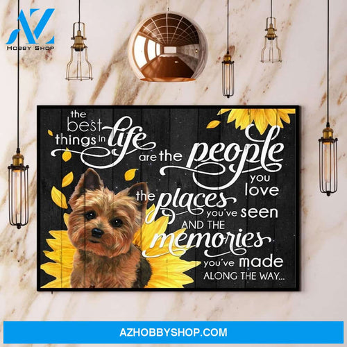 Yorkie Sunflower The Best Things In Life Are The People You Love Canvas And Poster, Wall Decor Visual Art