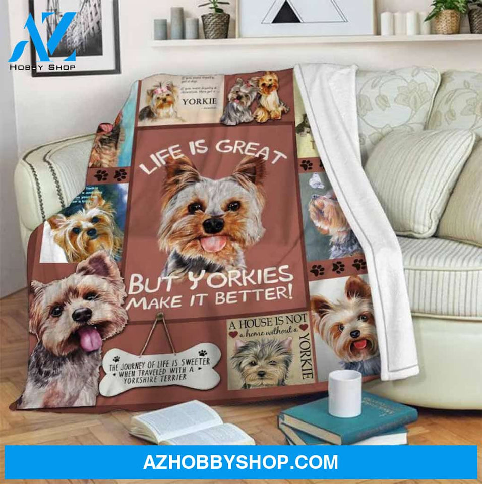 Yorkies Blanket Fleece Blanket Home Decor Bedding Couch Sofa Soft and Comfy Cozy, Gift For Friend Family, Gift For Dog Lover
