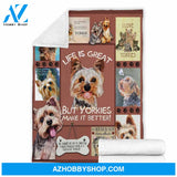 Yorkies Blanket Fleece Blanket Home Decor Bedding Couch Sofa Soft and Comfy Cozy, Gift For Friend Family, Gift For Dog Lover