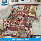Yorkies Blanket Fleece Blanket Home Decor Bedding Couch Sofa Soft and Comfy Cozy, Gift For Friend Family, Gift For Dog Lover