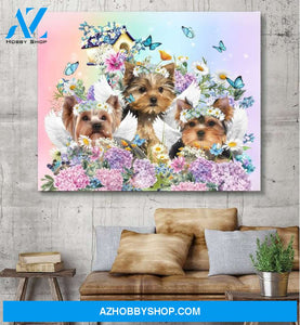 Yorkies in heaven - Matte Canvas (1.25"), gift for yorkie lover, gift for dog lover, gift for who loss yorkie