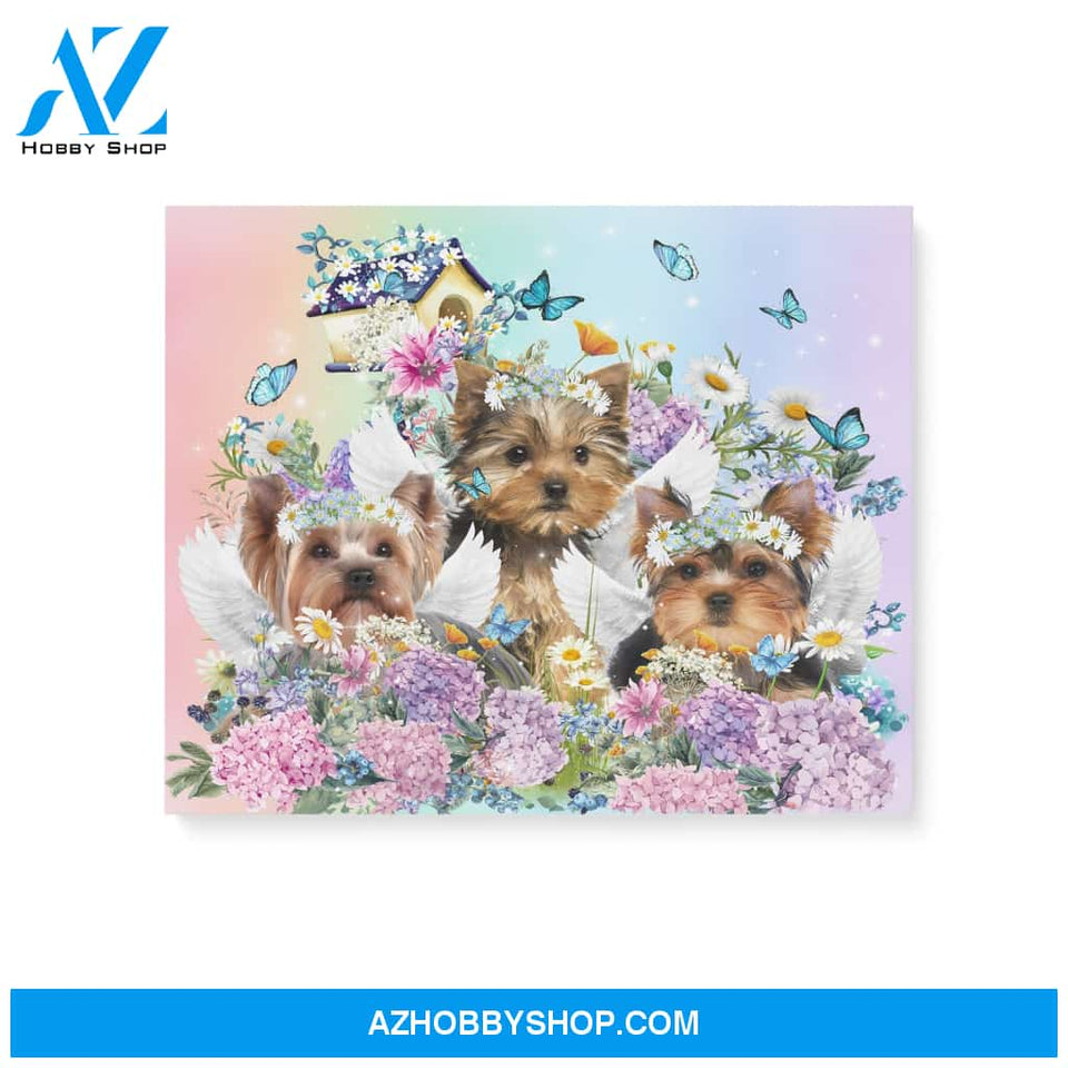 Yorkies in heaven - Matte Canvas (1.25"), gift for yorkie lover, gift for dog lover, gift for who loss yorkie