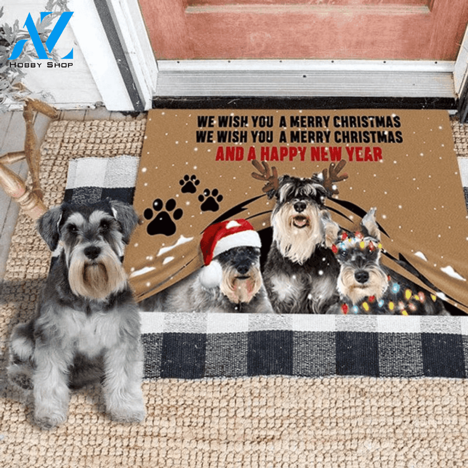 Yorkies Merry Christmas And A Happy New Year Doormat Seasonal Welcome Mat Housewarming Home Decor Gift For Dog Lovers