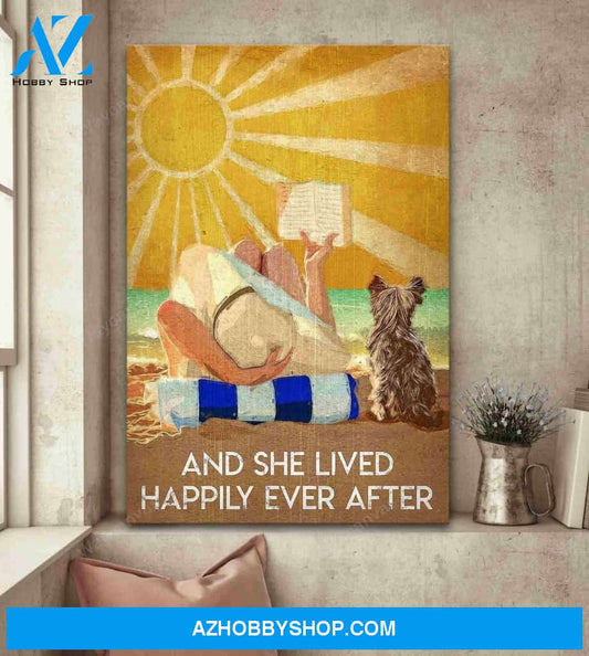 Yorkshire - And she lives happily ever after with her dog - Portrait Canvas Prints - Wall Art