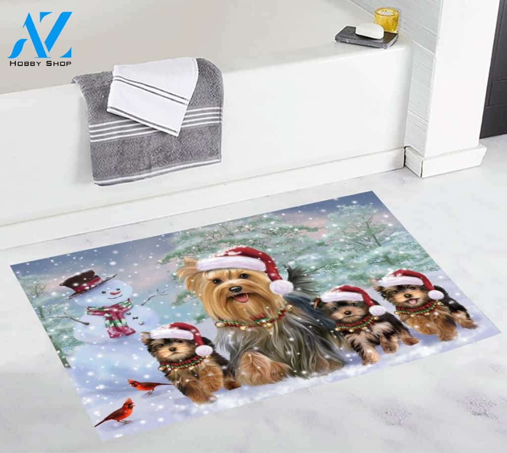 Yorkshire Christmas Dog Running Doormat
