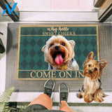 Yorkshire Dog Come On In Easy Clean Welcome DoorMat | Felt And Rubber | DO2621