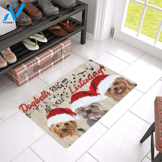 Yorkshire Dogbells Ring Are You Listening? Doormat Welcome Mat Housewarming Gift Home Decor Funny Doormat Gift For Dog Lovers Gift For Christmas
