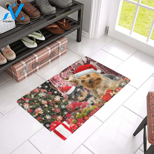 Yorkshire Happy Christmas Day Indoor And Outdoor Doormat Welcome Mat Housewarming Gift Home Decor Funny Doormat Gift For Dog Lovers Gift Idea For Christmas