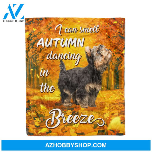 Yorkshire I Can Smell Autumn Blanket Gift for Dog Lovers Birthday Gift Home Decor Bedding Couch Sofa Soft and Comfy Cozy