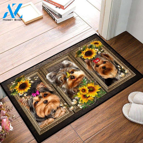 Yorkshire Lovely Sunflowers Gift For You Indoor And Outdoor Doormat Warm House Gift Welcome Mat Gift For Dog Lovers Birthday Gift