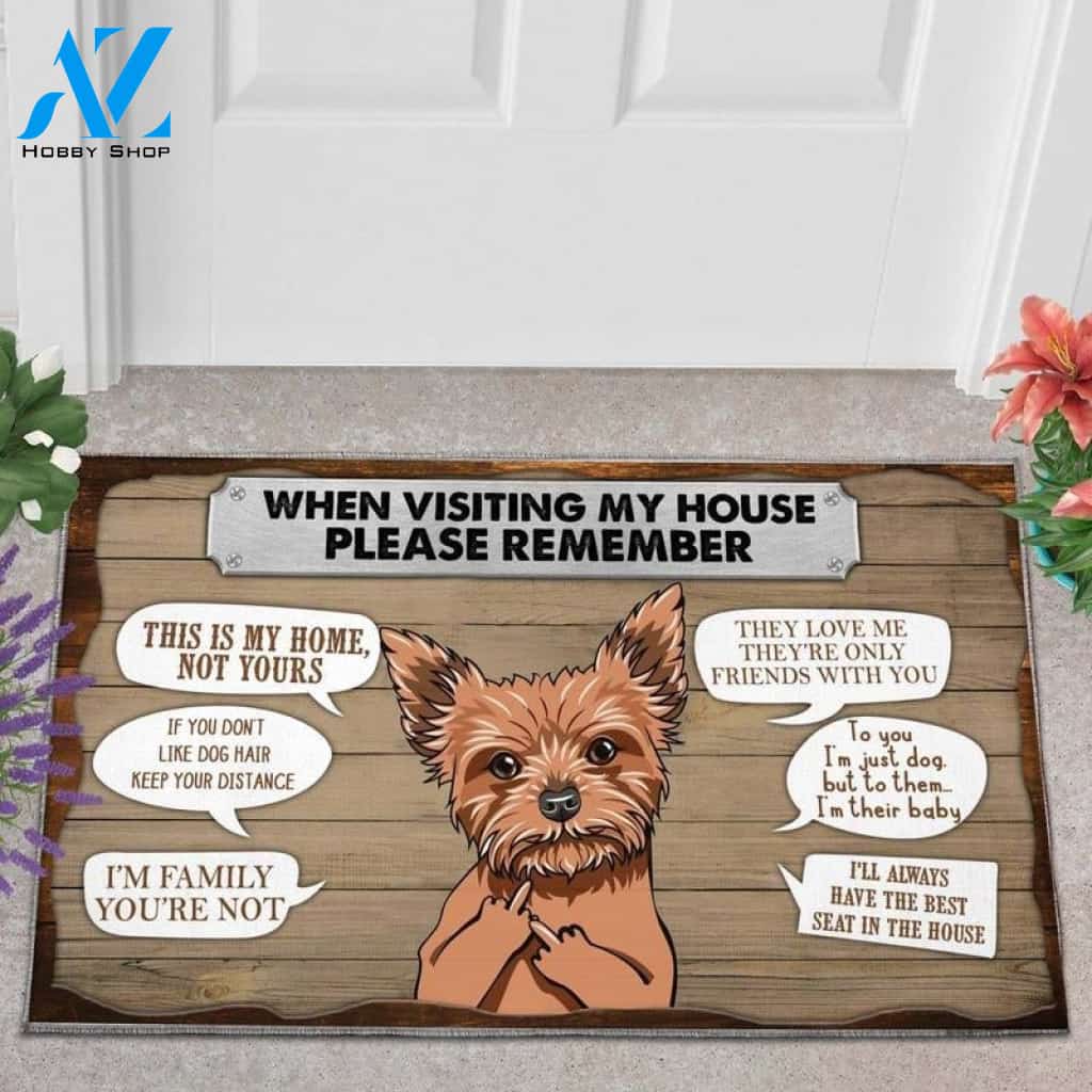 Yorkshire Please Remember This Is My Home Funny Doormat Gift For Dog Lovers Home Decor Warm House Gift Welcome Mat Halloween Decor