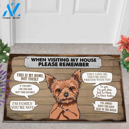 Yorkshire Please Remember This Is My Home Funny Doormat Gift For Dog Lovers Home Decor Warm House Gift Welcome Mat Halloween Decor