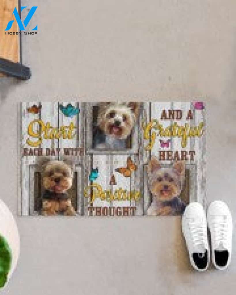 Yorkshire Start Each Day With A Positive Thought And A Grateful Heart Doormat