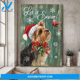 Yorkshire Terrier and Cardinal - Christmas - Let it snow - Portrait Canvas Prints, Wall Art