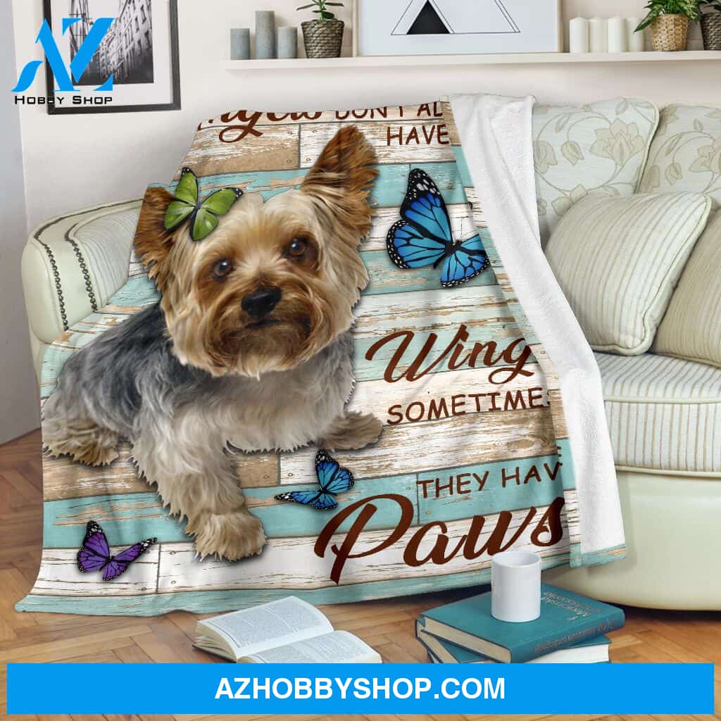 Yorkshire terrier angels premium Fleece Blanket