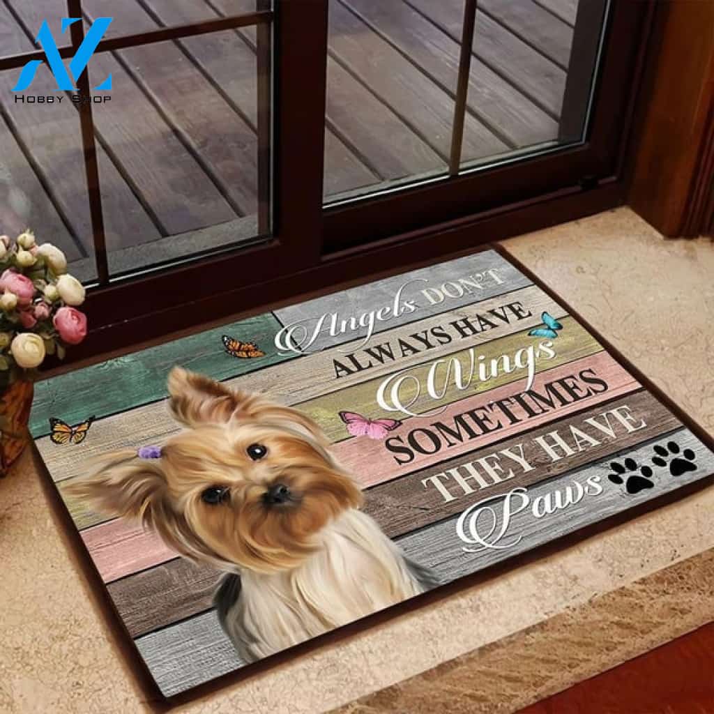 Yorkshire Terrier Butterfly Angels Love Dog Doormat Floor Rug Housewarming Gift Home Living Home Decor Funny Doormat Gift Idea
