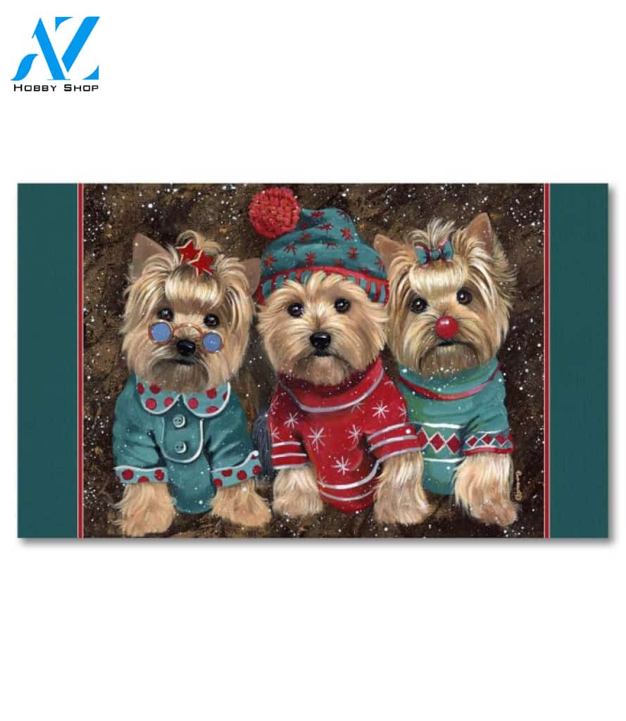 Yorkshire Terrier Elves Doormat - 18" x 30"